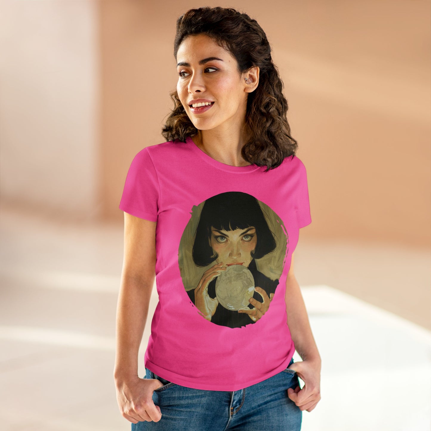 Crystal Ball - Mysticism - Women's Midweight Cotton Tee