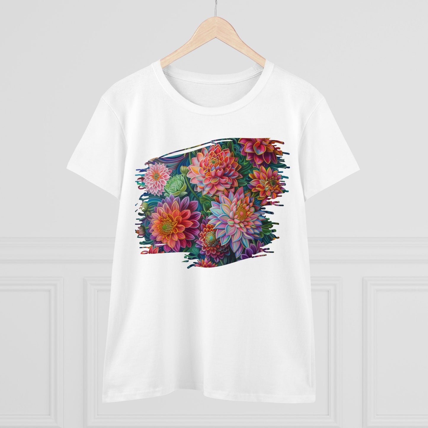 Pastel Flowers - Women's Midweight Cotton Tee