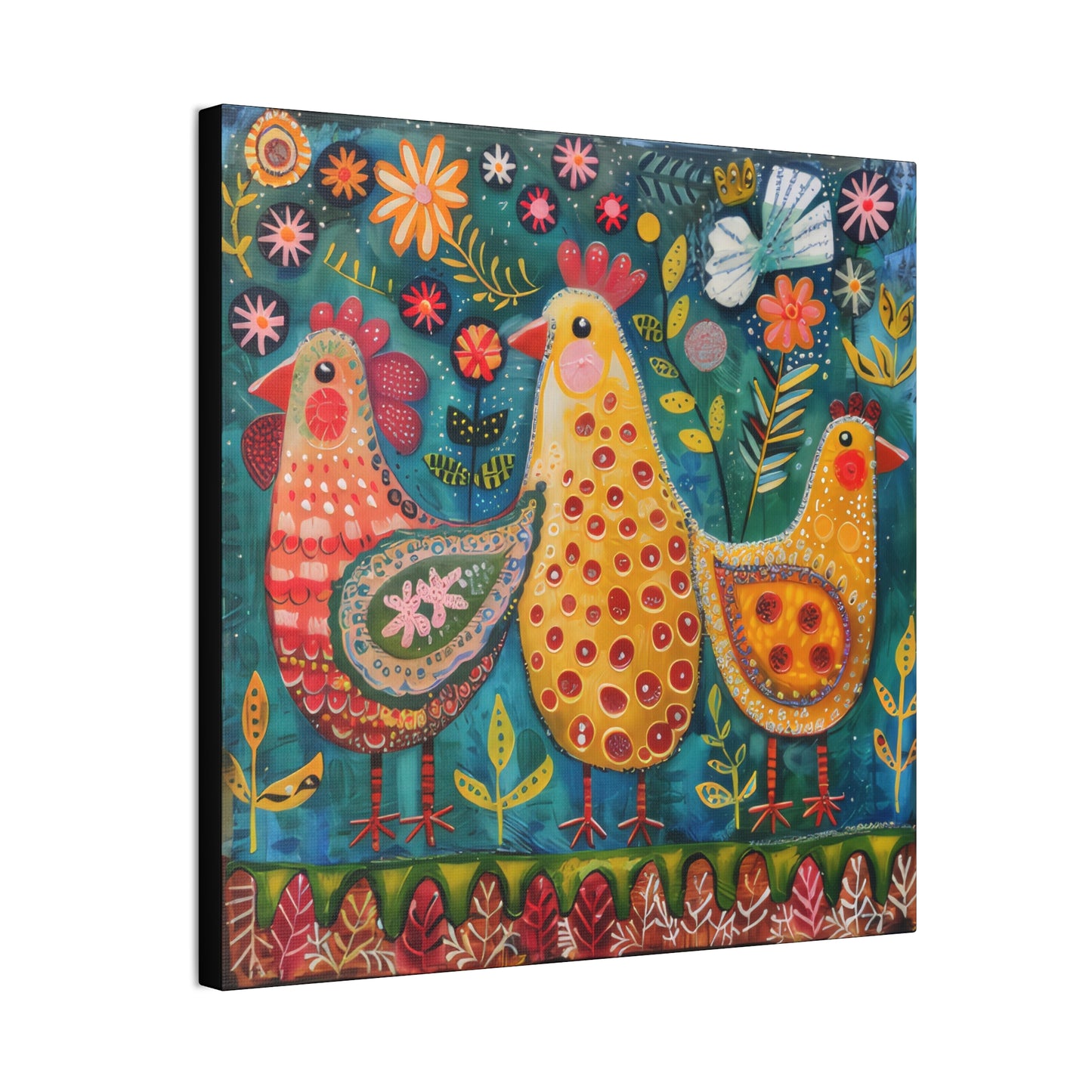 Chickens - Canvas Stretched, 0.75" - Canvas Stretched, 0.75"