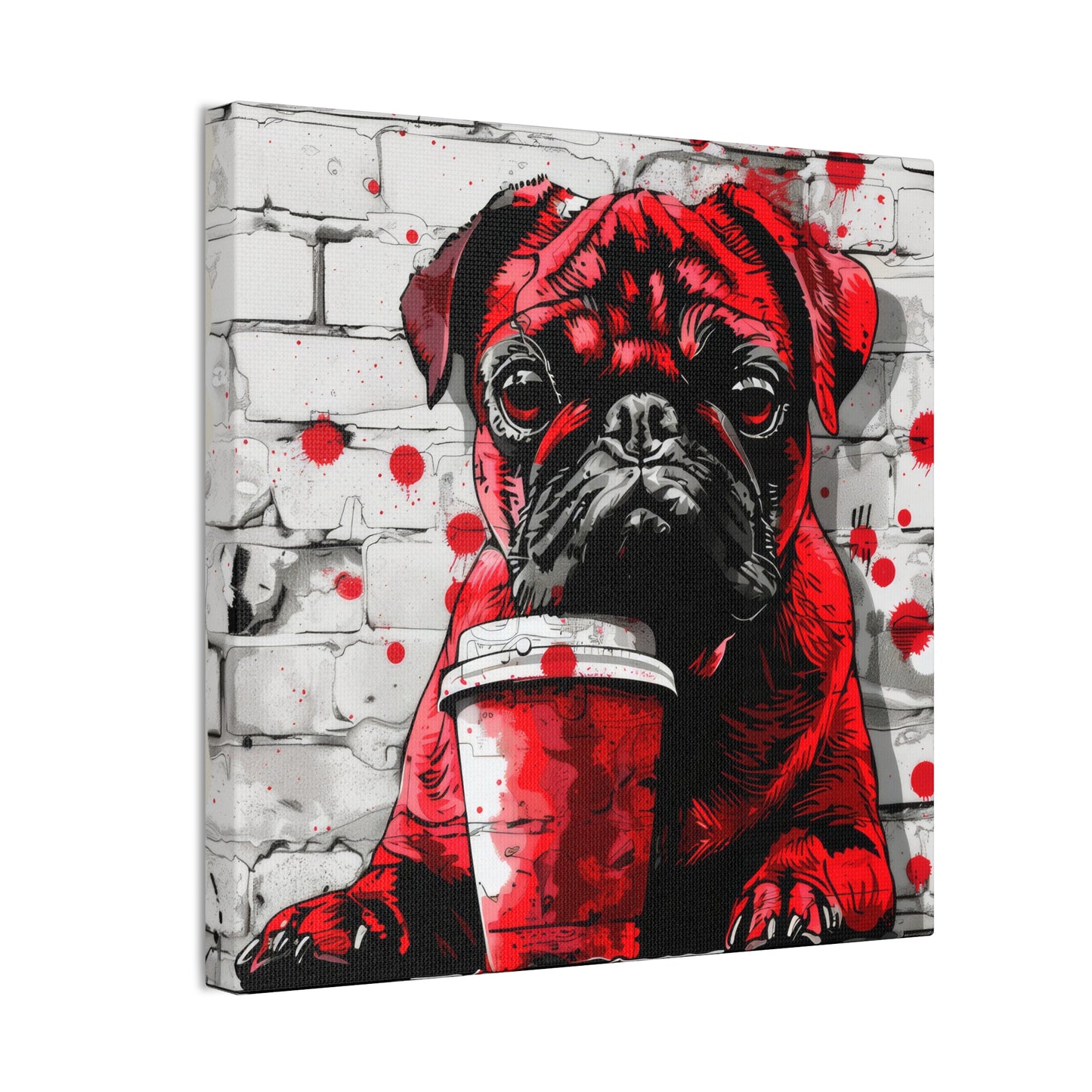 Pug Like Coffee - Canvas Stretched, 0.75"