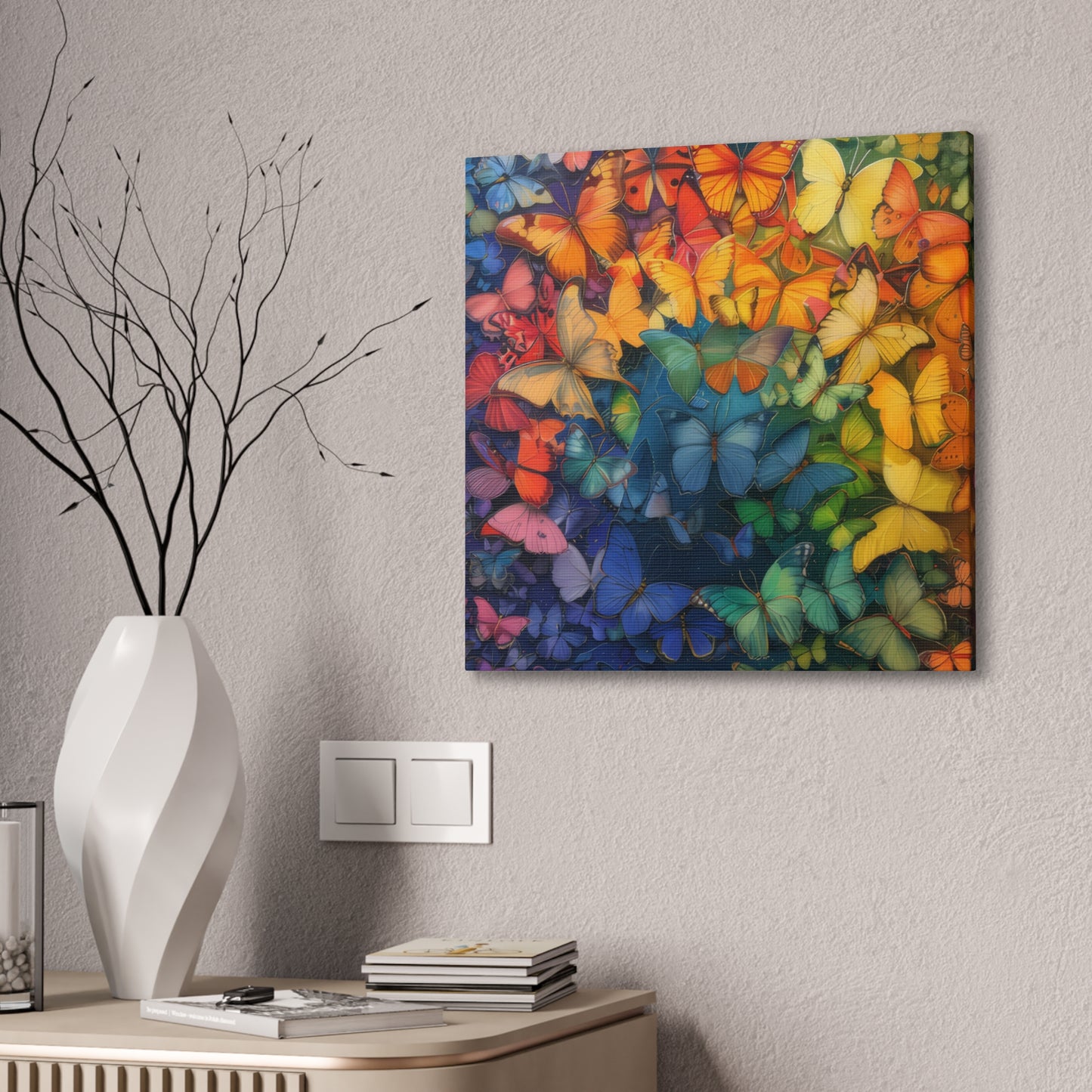 Rainbow Butterflies - Canvas Stretched, 0.75"