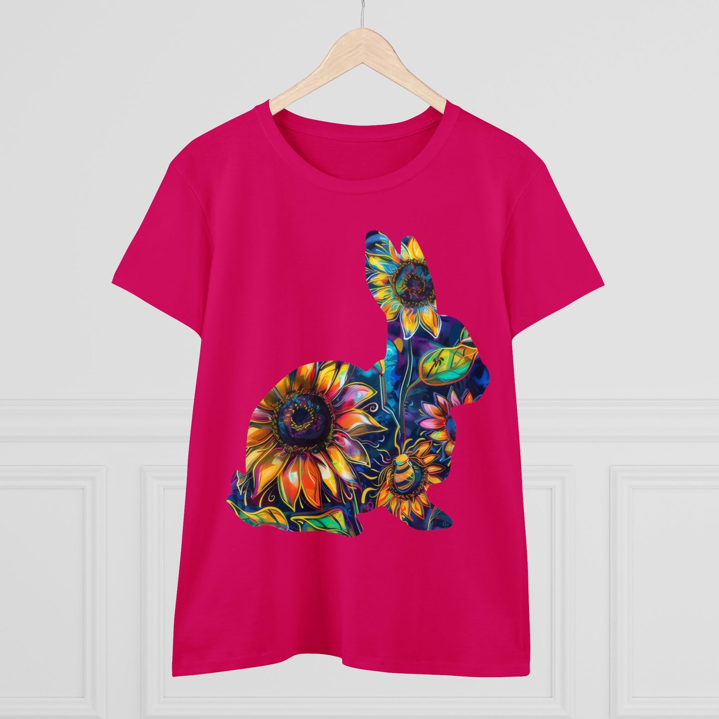 Flower Bunny - Women's Midweight Cotton Tee