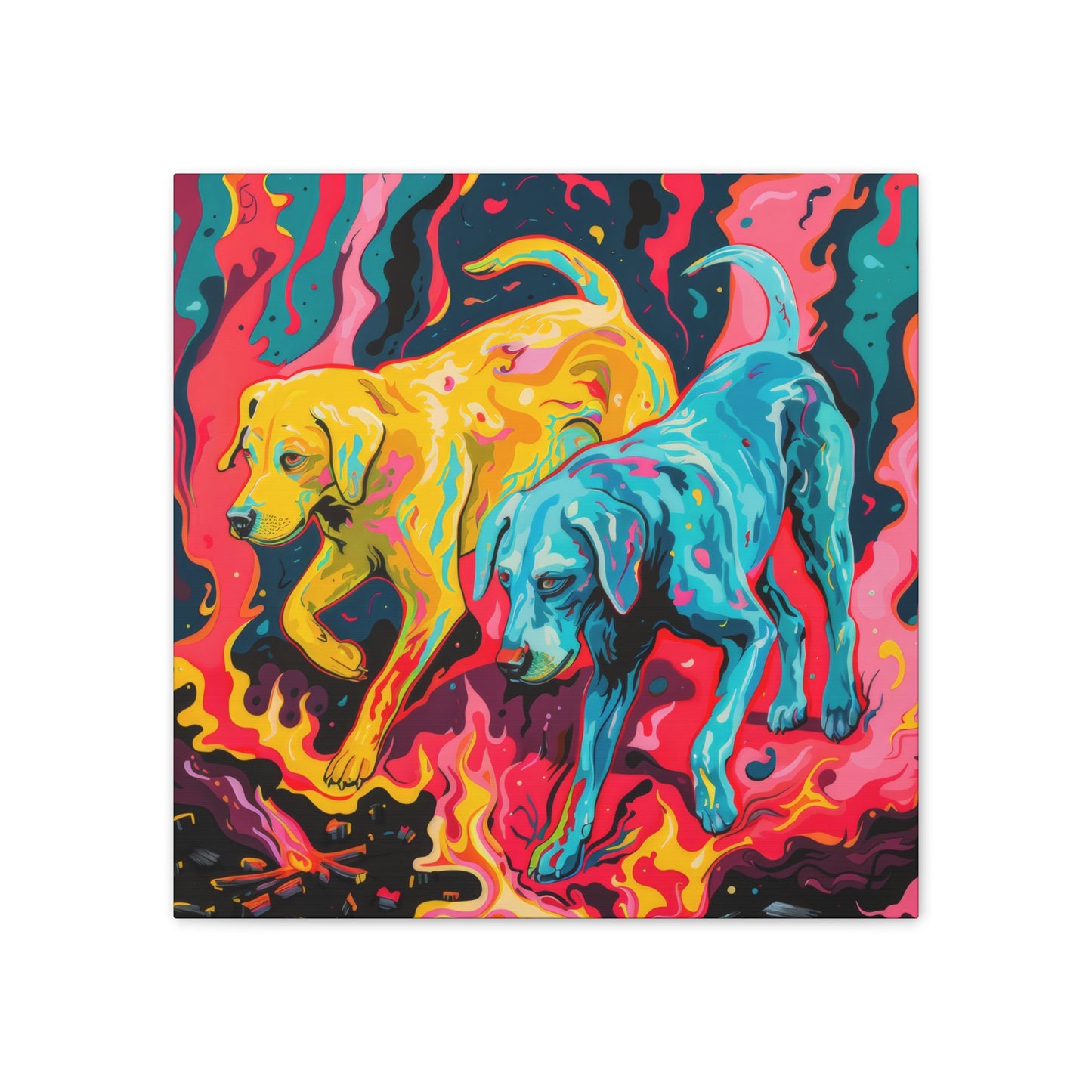 Trippy Dogs - Canvas Stretched, 0.75"