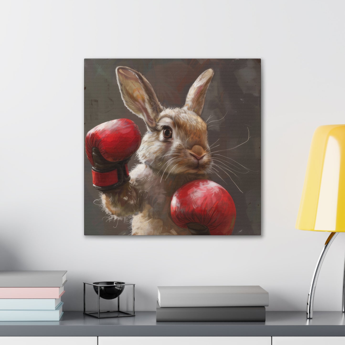 Bunny Pugilist - Canvas Stretched, 0.75"