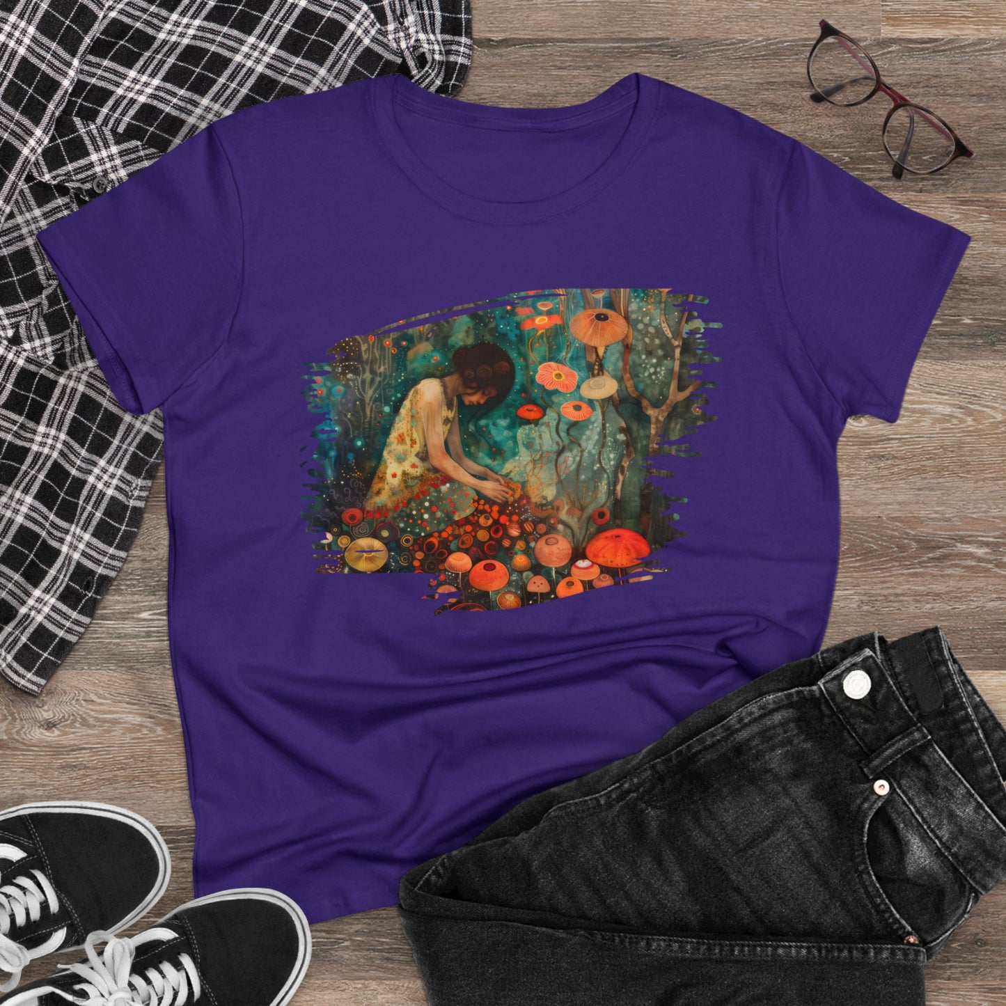 Mushroom Girl - Women's Midweight Cotton Tee