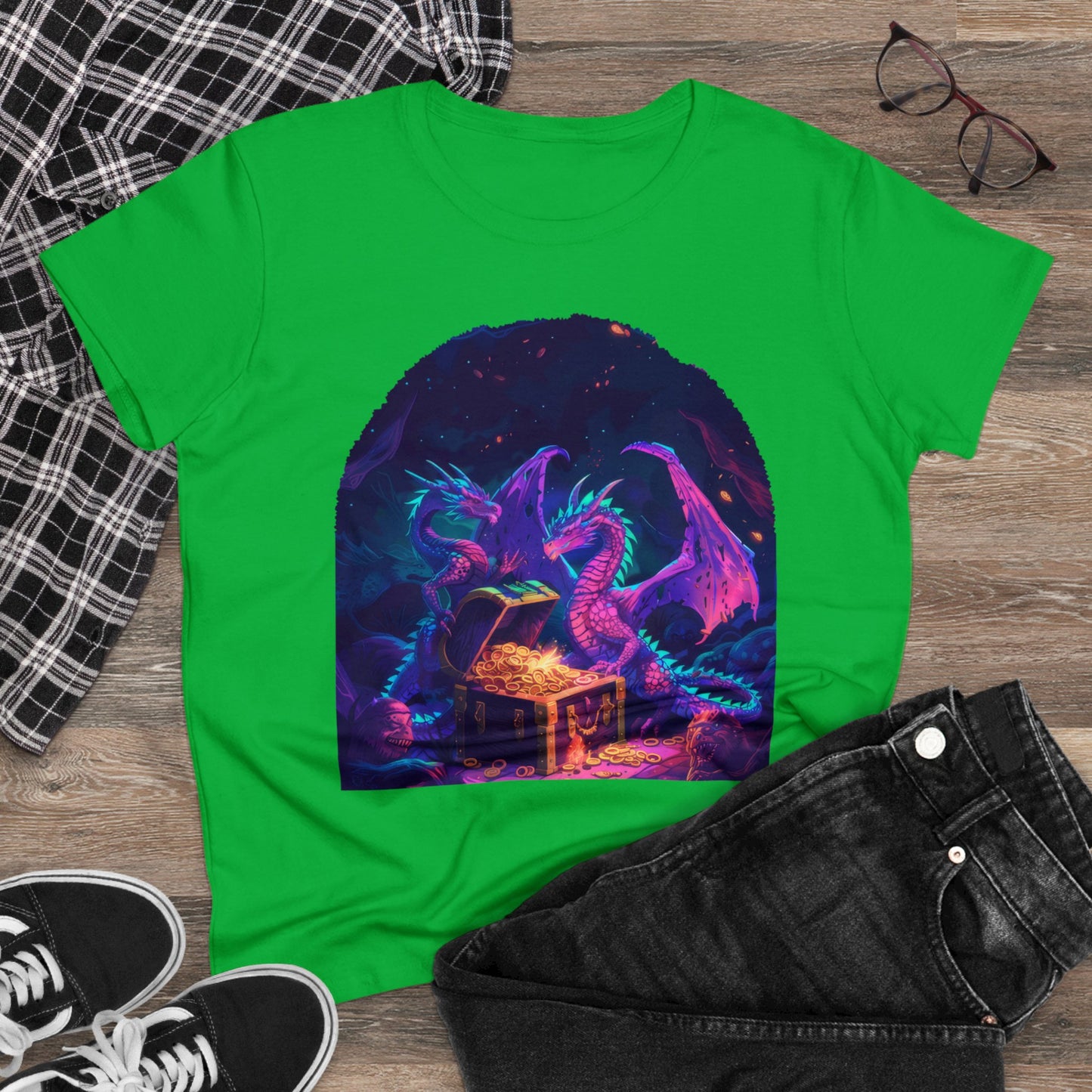 Dragons and Loot - Fantasy - Women's Midweight Cotton Tee